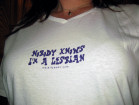 Kim McNelis on her birthday chest shot of cute t-shirt thumbnail image